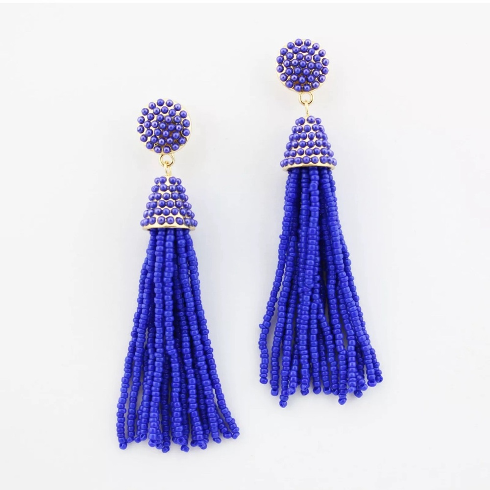 “She’s So Pretty” Royal Blue Seed-bead Dangle Earrings